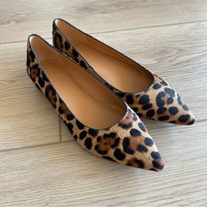 J Crew animal print pointed flats.  Size 6.